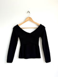 Knit off-shoulder cruzado